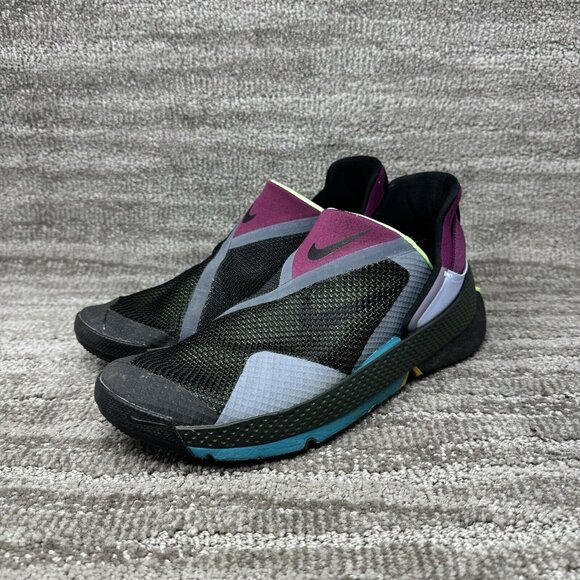 NIKE GO FlyEase Black/Black-Lime Glow Men’s Size 8.5 Folding Hands Free - Picture 2 of 9